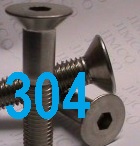 3mm Diameter Flat Head Socket Screws Grade 304 Stainless Steel