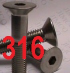 Countersunk Socket Screws Metric Grade 316 Stainless Steel
