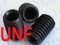 UNF Imperial High Tensile Grub Screws / Socket Set Screws Black