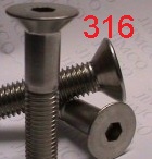 M3-3mm Diameter Countersunk Socket Screws Grade 316 Stainless Steel